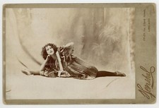 Female Prostitute 1880 Cabinet Card Brothel Photo Sex Worker Dramatic Pose  picture