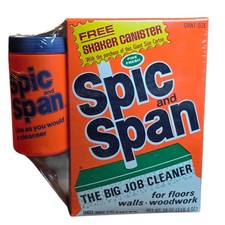 Vintage Spic & Span Giant Size 54oz SEALED w/ Shaker Canister Promo NOS Retro picture