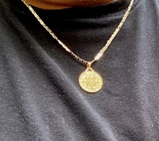 MEDALLA Y CADENA SAN BENITO BAÑO DE ORO 14K; 14k GOLD PLATED MEDAL ST BENEDICT picture