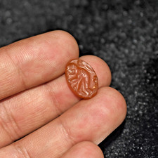 Ancient Near Eastern Carnelian Stone Intaglio Seal Depicting Figurine picture