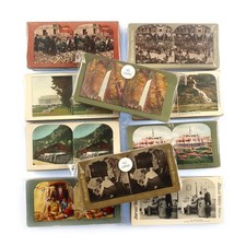 40 Stereoview Cards - Mixed Lithoview Lot - Random 1890s-1970s Color B&W Prints picture