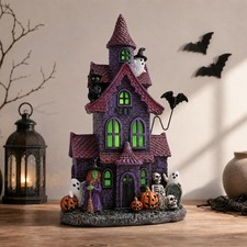 9In Halloween Village Figurine Set Resin Haunted House Decor | Halloween Village picture