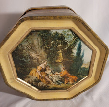 Vtg Sunshine Biscuit Tin Rococo Paintings 