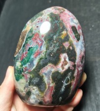 Rare 442.3G Natural Polished Orbicular Ocean Jasper Heart Reiki Healing  R79 picture