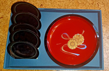 Vintage Yamamoto Kansai URUSHI Platter Set Made in Japan US SELLER FREE US SHIP picture