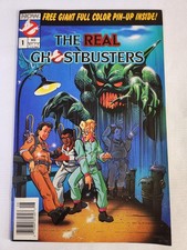 The Real Ghostbusters # 1  (1988 Now) Rare Newsstand w/ Pin-Up Poster Minty picture