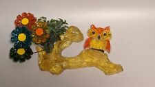 New Trends Industries Lucite Acrylic Owl In Tree Flowers Wall Hanging picture