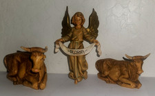 Fontanini Depose Nativity Figurines 2 Cows and Angel Italy picture