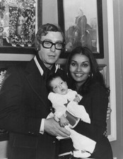 Actor Michael Caine posing wife Shakira baby daughter Natasha Lond- Old Photo picture