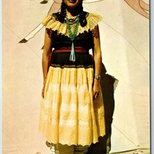 c1950s Taos NM Pueblo Indian Woman Traditional Dress Jewelry Cradle Flower A377 picture