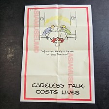 1942 WW2 USA AMERICA CARELESS TALK COST LIVE MILITARY WAR PROPAGANDA POSTER F26 picture