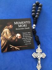 Memento Mori Remember Death Rosary Chaplet Skull Bead Pardon Crucifix Corded picture