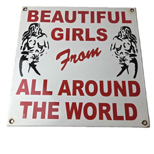 Vintage Brothel Gentlemens Club Sign - Strip Club Girls Gas Service Saloon Sign picture