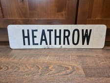 Vintage London Heathrow Airport Sign Aviation Pilot Flying Street Blade Airline picture