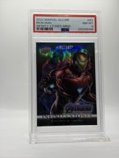 2022 Upper Deck Marvel Allure Infinity Stones-Mind IRON MAN (#d / 299) PSA 8 picture
