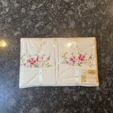 Sears Harmony House Muslin Floral Sheet And Pillowcases Set 81 X 99” Vtg NOS picture