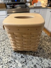 Longaberger Tissue Box Holder With Lid 6.5” Signed 1999 picture