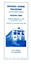 READING RAILROAD - PHILADELPHIA TO READING & POTTSVILLE PUBLIC TT - 8/1/1972 picture