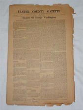 7 ANTIQUE 1920's REPRINT ULSTER COUNTY GAZETTE GEORGE WASHINGTON JAN. 4, 1800 picture