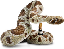 Western Diamondback Rattlesnake Figurine - Realistic 5.75
