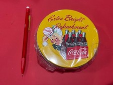 Coca-Cola Taito Kuji E Award Vintage Metal Can Case, Yellow, Open Box Sealed Bag picture