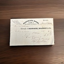1851 Philadelphia Hardware Store Bill Head Dilworth Branson Nails Receipt picture