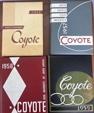 Lot Of 4 1950s University South Dakota Yearbooks The Coyote Leather picture