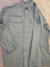 Vintage 80s Austrian Army Uniform Shirt Osterreich Bundesheer Sz Lg Olive 1987 picture