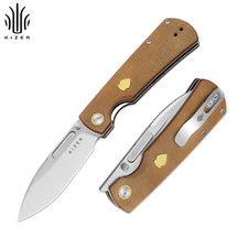 Kizer Retro Folding Pocket Knife Nitro-V Blade Micarta & Brass Handle V4726A1 picture