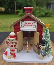 RARE  Vintage Midwest Imports Wooden Musical Moving Santas Workshop Thailand 👀 picture