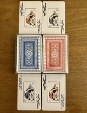 Vtg Royal 100 % Plastic 2 Decks Of Playing Cards W Case Opened Red & Blue picture