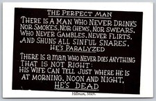 The Perfect Man Humorous Poem Hillman Michigan Charles J Herbert Postcard PC180 picture
