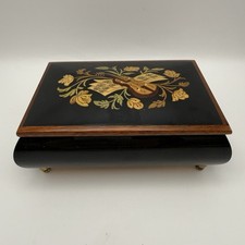 Vintage Mariorita Anacapri Italy Inlaid Wooden Violin Music Box “Isle of Capri” picture