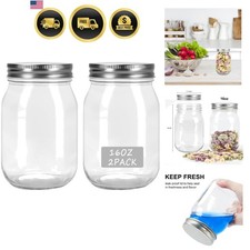 Glass Mason Jars 16oz Clear Set for Food Storage and DIY Projects picture