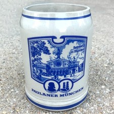 Vintage Paulaner Munchen Bahnhof in Munchen Beer Stein mug cup West Germany picture