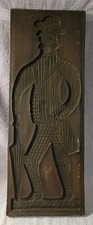 Vintage Dutch Speculaasplank Cookie Mold Carved Folk Art Board 10.5