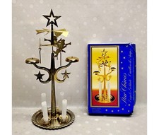 Vintage Swedish Angel Chimes Brass Christmas Carousel Star Chimes Sweden Box picture