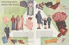 Vintage 1941 Christmas Gift Fashion Print 2 Page WWII Era Clothing Fashion Decor picture