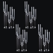 4PCS 5 Arm Clear Acrylic Candelabra Wedding Centerpiece picture