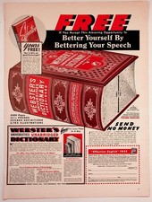 Webster's Unabridged Dictionary Vintage Ad 1940s Education Book Offer Ephemera picture