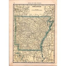 Vintage Map of Arkansas and Missouri 1910 Map SL1 picture