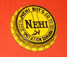 VINTAGE RARE NEHI Imitation BANANA Soda Pop Uncrimped Cork Lined Bottle Cap picture