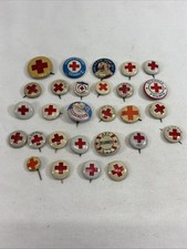 Red Cross Vintage Lot Of 28 Button Pins picture