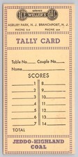 Vintage Weller's Ice & Coal Tally Card Asbury Park Branchport NJ Advertising picture