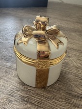 Lenox Tiny Treasures Vintage Porcelain Gold Trinket Box picture