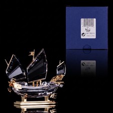 Swarovski Figurine Crystal Memories Gold Journeys Chinese Junk 272708 picture