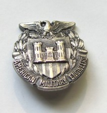 Vintage Sterling Silver WWII American Military Engineers Screw Back Pin picture