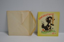 Vintage Kitschy MCM Skunk Happy Birthday Clothespin Nose Flower Original NEW picture