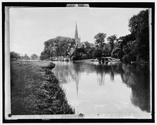 Photo:Stratford-on-Avon England Trinity Church River View 1900s picture