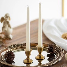 Romadedi Gold Candlestick Candle Holders, Brass Color, Pack of 2 picture